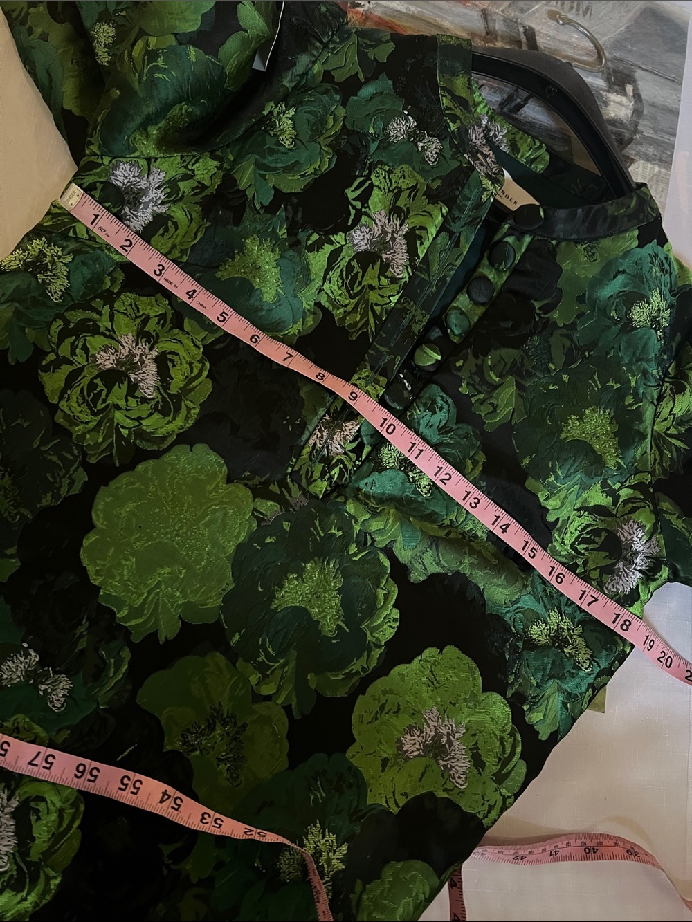 Pomander Place Green Jacquard Samantha Dress - new without tags small - Picture 6 of 10